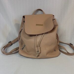 Renata Corsi Rose Beige Leather Backpack